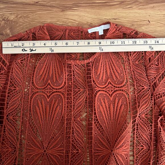 Maje Ripiza Fit And Flare Lace Mini Dress In Terracotta Size 1 ( Small) - Picture 11 of 16